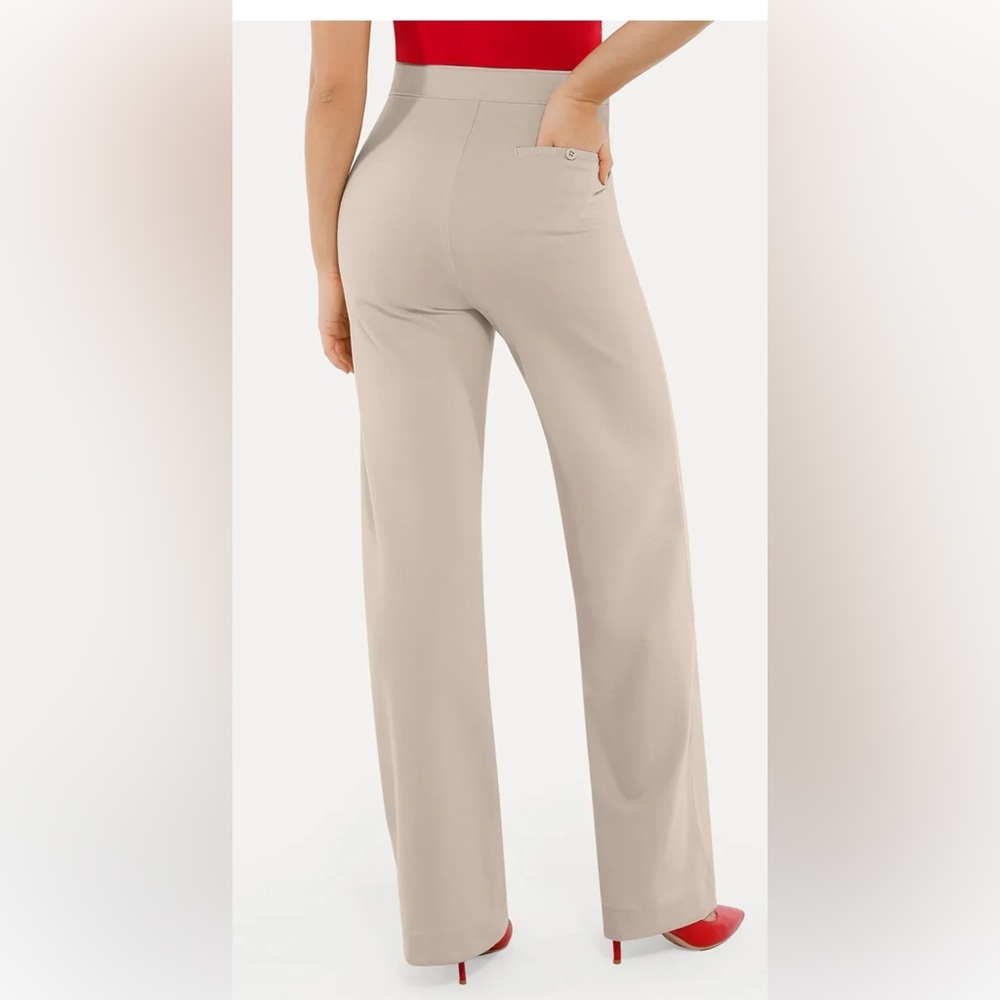 NWT Popilush Wide Leg High-Rise Pants in Beige Size S - Picture 5 of 13